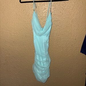 Oh Polly Light Blue Mini Dress